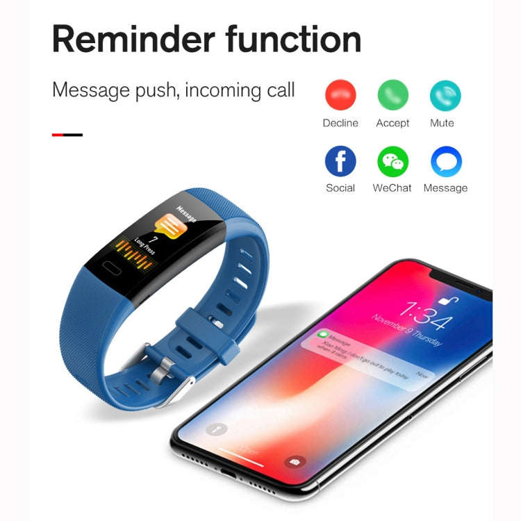 Y10 0.96 inch TFT Color Screen Smart Bracelet, Support Call Reminder/ Heart Rate Monitoring /Bloo...