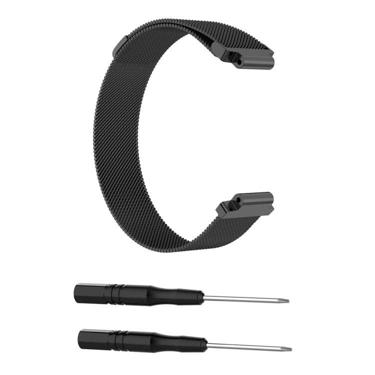 Milanese Watch Band for Garmin Forerunner 235 26cm(Black)