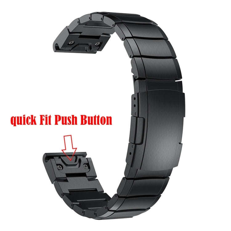 Quick Dismantling Steel Watch Band for Garmin Fenix 5 22mm(Black)