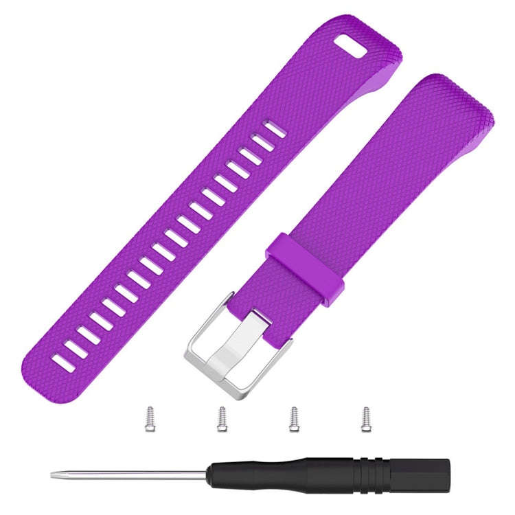 Smart Watch Silicone Watch Band for Garmin Vivosmart HR+(Purple)