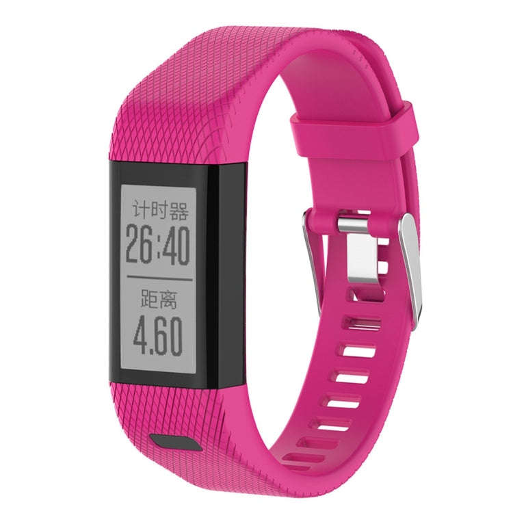 Smart Watch Silicone Watch Band for Garmin Vivosmart HR+(Rose Red)