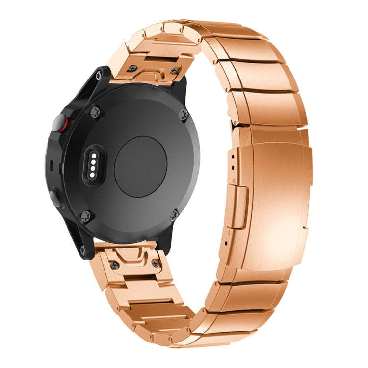 Quick Dismantling Steel Watch Band for Garmin Fenix 5X 26mm(Rose Gold)