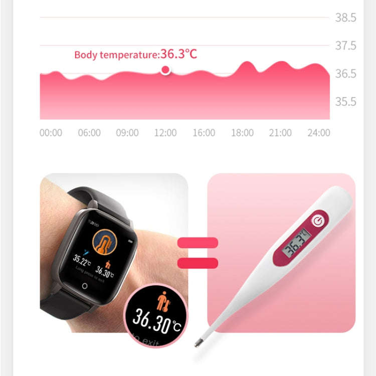T1 Body Temperature Measurement Smart Sports Watch, 1.3 inch Screen, IP67 Waterproof, Support Aut...