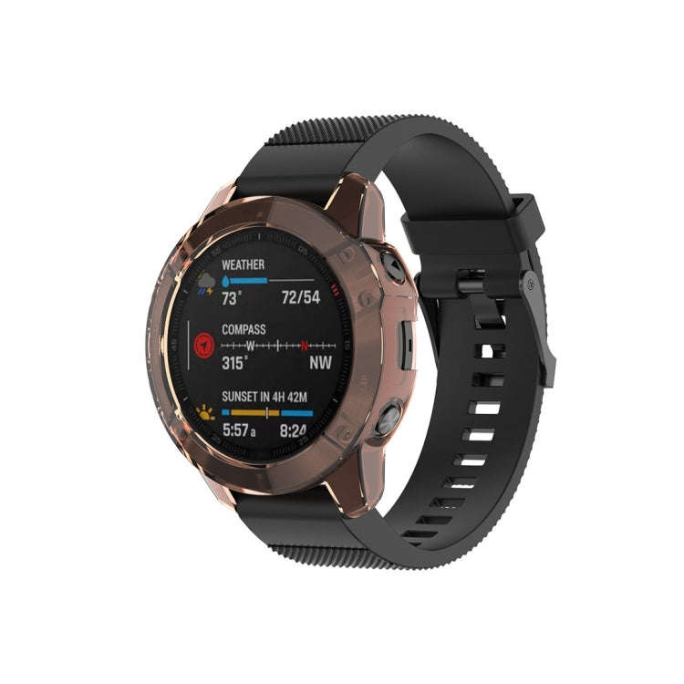 For Garmin Fenix 6 TPU Half Coverage Smart Watch Protevtice Case(Orange)