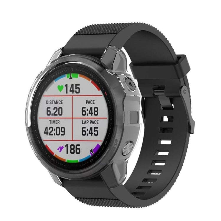 For Garmin Fenix 6s TPU Half Coverage Smart Watch Protevtice Case(White)