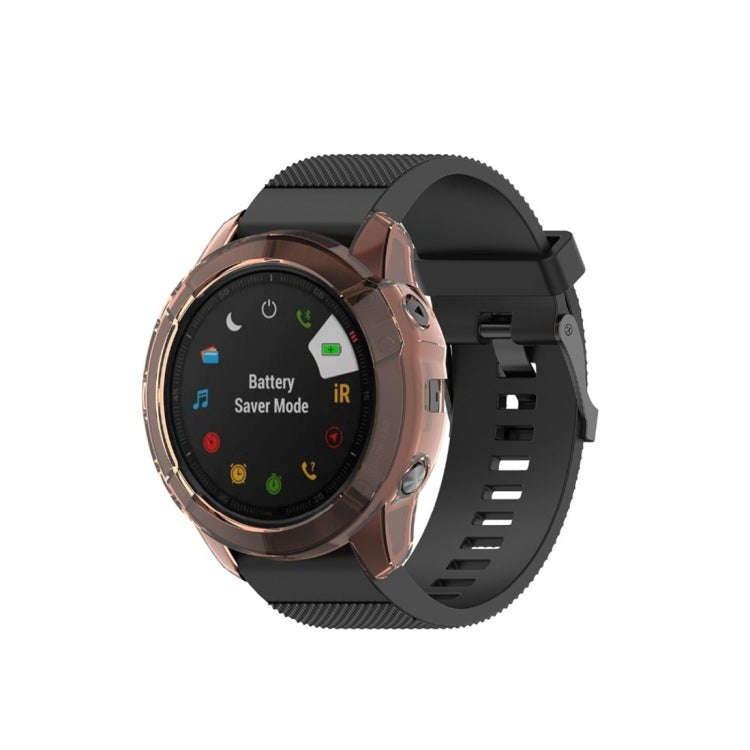 For Garmin Fenix 6X TPU Half Coverage Smart Watch Protevtice Case(Orange)