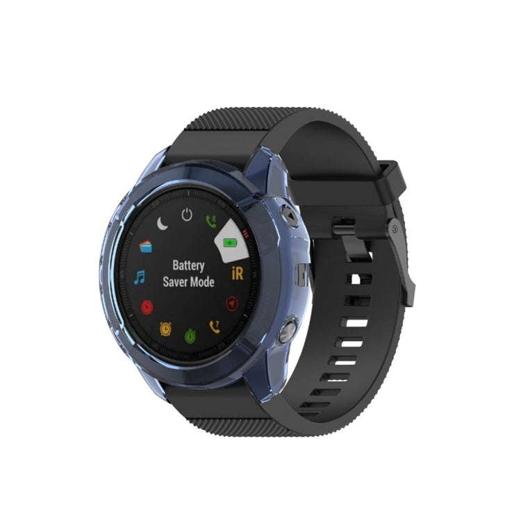 For Garmin Fenix 6X TPU Half Coverage Smart Watch Protevtice Case(Blue)