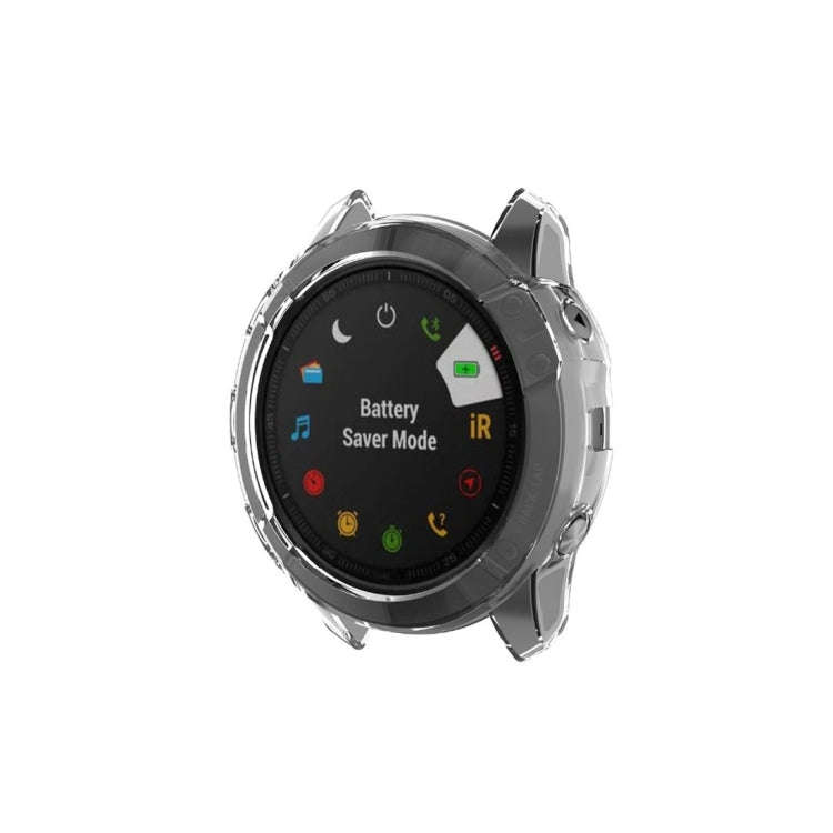 For Garmin Fenix 6X TPU Half Coverage Smart Watch Protevtice Case(White)