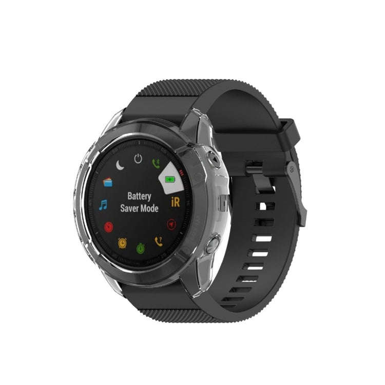 For Garmin Fenix 6X TPU Half Coverage Smart Watch Protevtice Case(White)