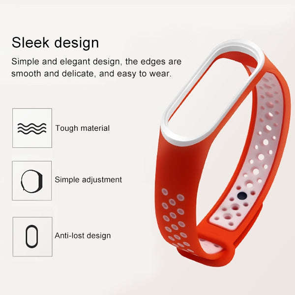 Colorful Silicone Wrist Strap Watch Band for Xiaomi Mi Band 3 & 4(Orange)