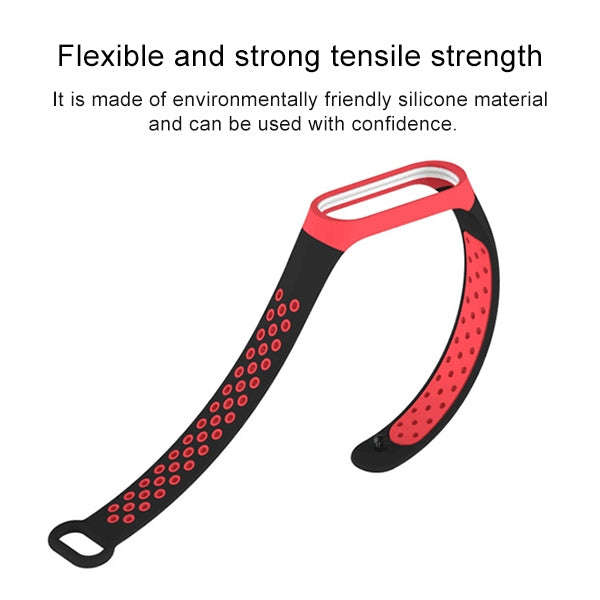 Colorful Silicone Wrist Strap Watch Band for Xiaomi Mi Band 3 & 4(Pink)