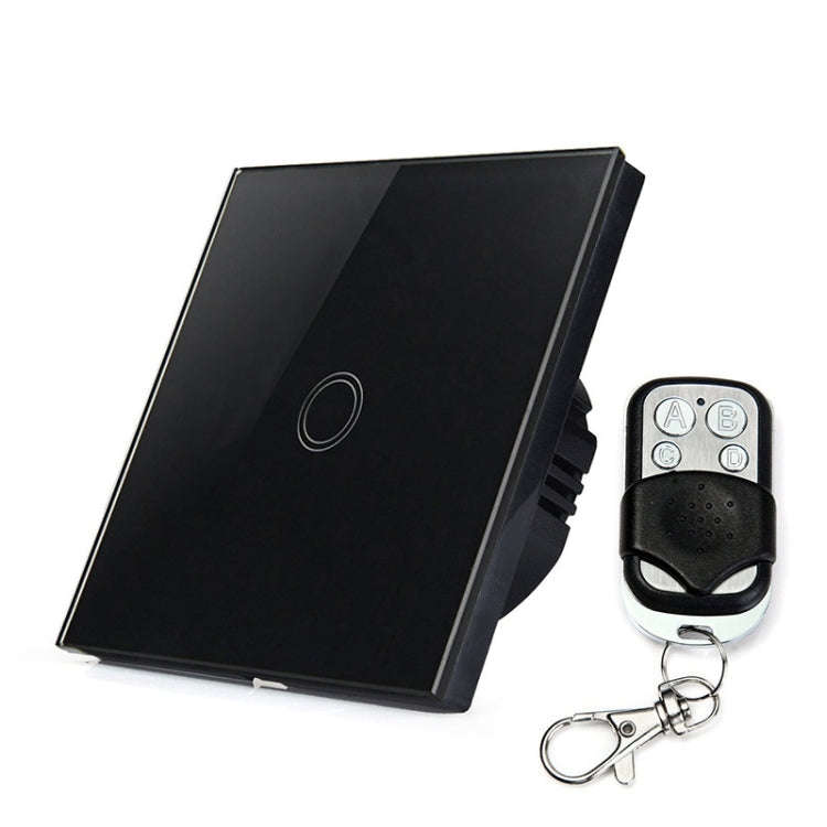 86mm 1 Gang Tempered Glass Panel Wall Switch Smart Home Light Touch Switch with RF433 Remote Cont...
