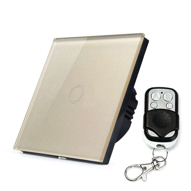 86mm 1 Gang Tempered Glass Panel Wall Switch Smart Home Light Touch Switch with RF433 Remote Cont...