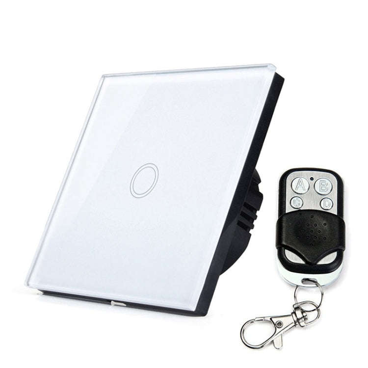 86mm 1 Gang Tempered Glass Panel Wall Switch Smart Home Light Touch Switch with RF433 Remote Cont...