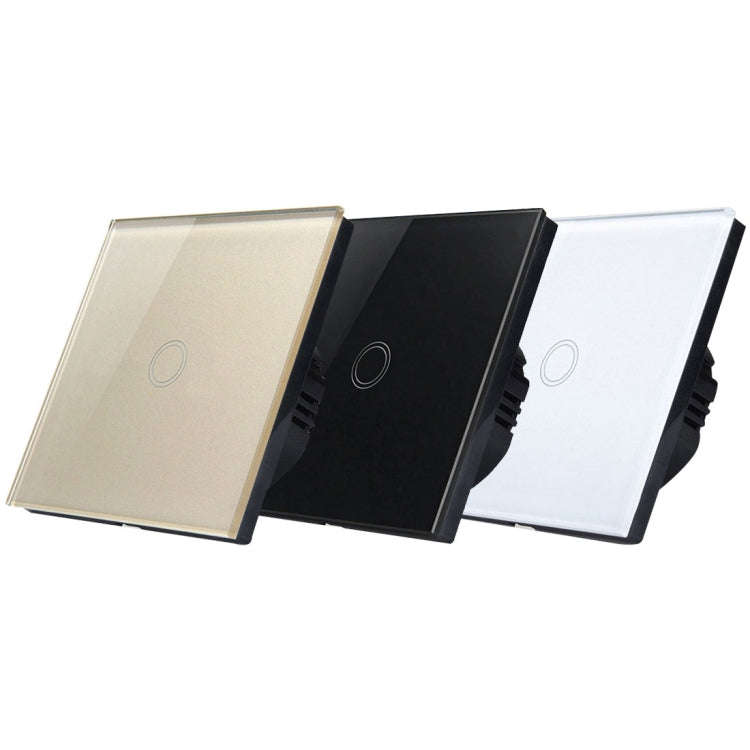 86mm 1 Gang Tempered Glass Panel Wall Switch Smart Home Light Touch Switch with RF433 Remote Cont...