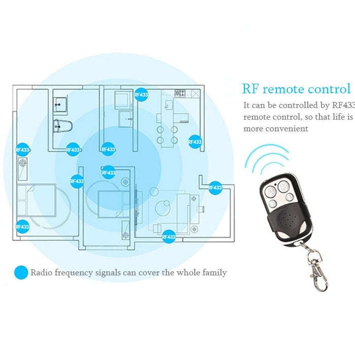 86mm 2 Gang Tempered Glass Panel Wall Switch Smart Home Light Touch Switch with RF433 Remote Cont...