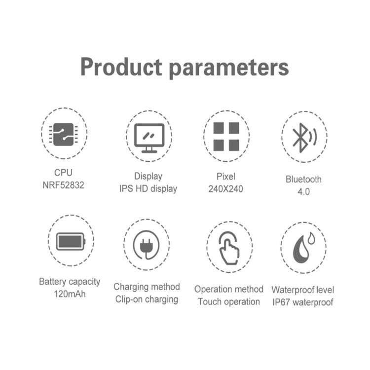 CF18 1.22 inch Color Screen IPX67 Waterproof Bluetooth Smartwatch, Support Call Reminder/ Heart R...