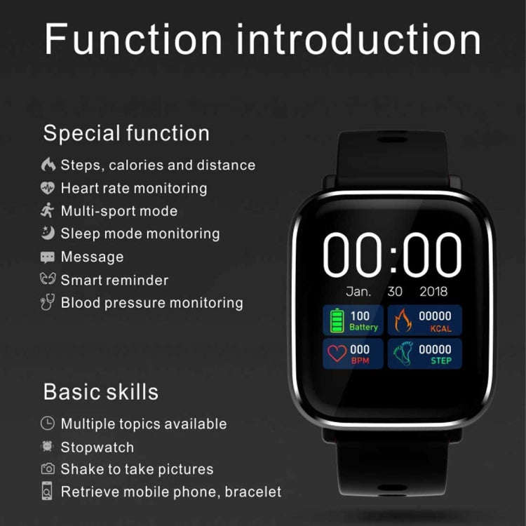 Q58S 1.3 inch TFT Touch Screen IP67 Waterproof Smartwatch, Support Call Reminder/ Heart Rate Moni...