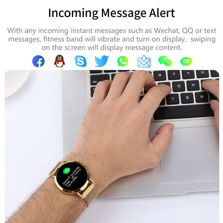 CV08C 1.0 inch TFT Color Screen Steel Watch Band Smart Bracelet, Support Call Reminder/ Heart Rat...