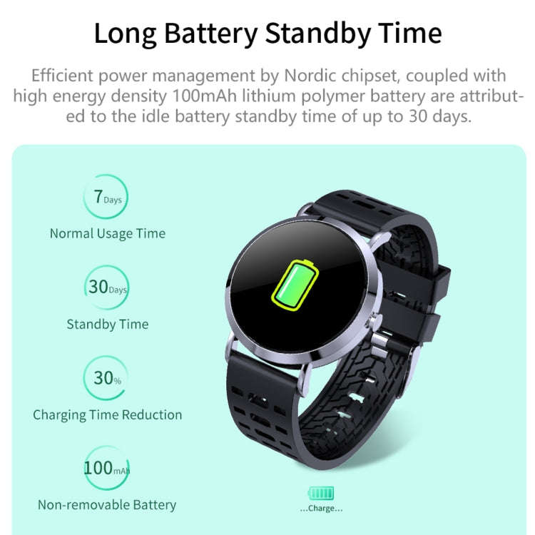 CV08C 1.0 inch TFT Color Screen Steel Watch Band Smart Bracelet, Support Call Reminder/ Heart Rat...