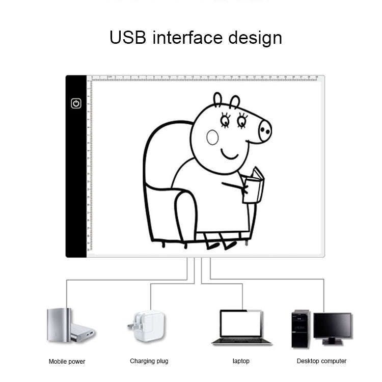 3.5W 5V LED USB Three Level of Brightness Dimmable A4 Acrylic Scale Copy Boards Anime Sketch Draw...