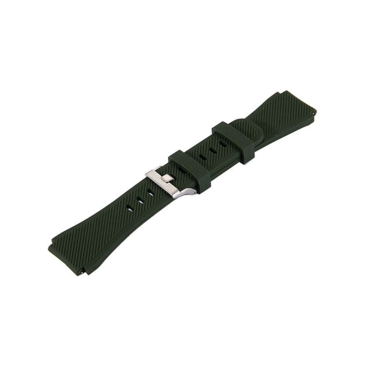 For Samsung Gear S3 Classic Smart Watch Silicone Watchband, Length: about 22.4cm(Army Green)