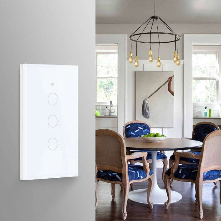TC120 Wifi Smart Light Switch Glass Screen Touch Panel Voice Control Wireless Wall Switch Work wi...