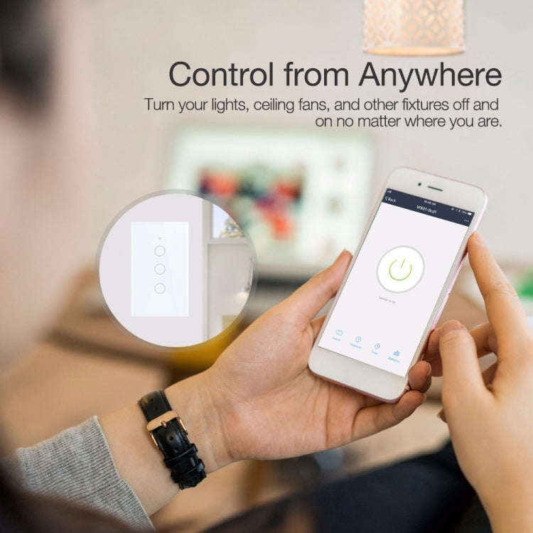 TC120 Wifi Smart Light Switch Glass Screen Touch Panel Voice Control Wireless Wall Switch Work wi...