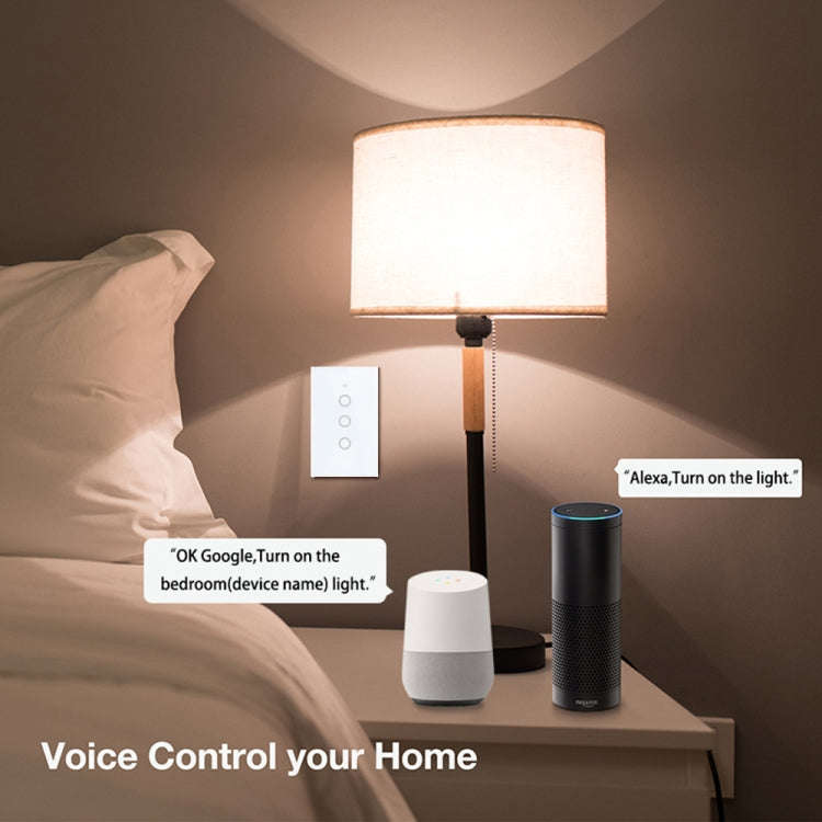 TC120 Wifi Smart Light Switch Glass Screen Touch Panel Voice Control Wireless Wall Switch Work wi...