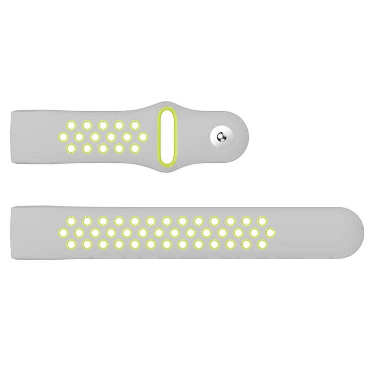 Two-color Round Hole Silicone Watch Band for Fitbit Charge 3, Watch Band Size:130-195mm(Grey Green)