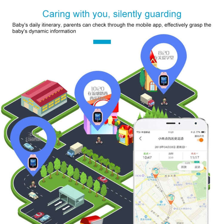 Q120 1.44 inch Color Screen Smartwatch for Children IP67 Waterproof, Support LBS Positioning / Tw...