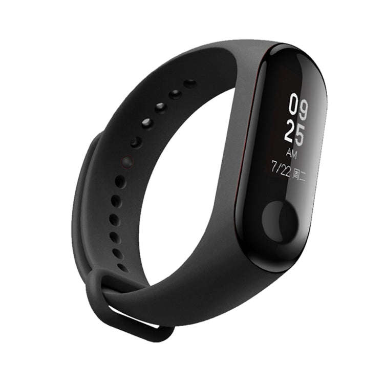 Silicone Watch Band for Xiaomi Mi Band 3(Black)