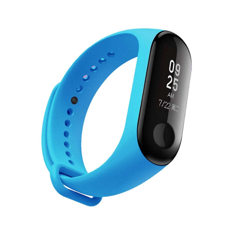 Silicone Watch Band for Xiaomi Mi Band 3(Blue)