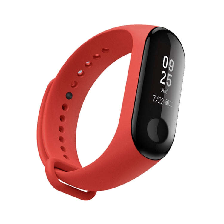 Silicone Watch Band for Xiaomi Mi Band 3(Red)