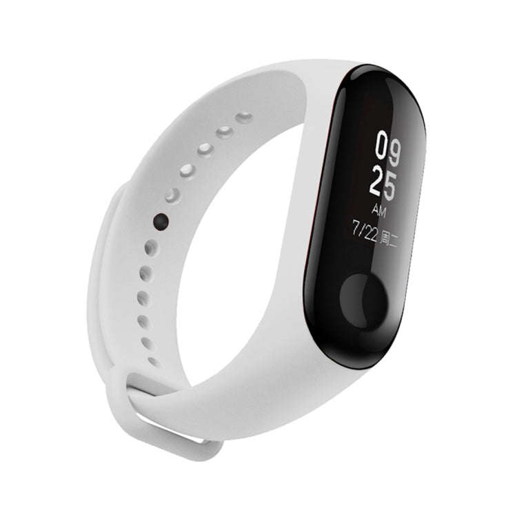 Silicone Watch Band for Xiaomi Mi Band 3(White)