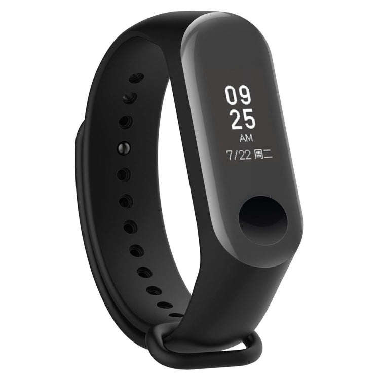 2 in 1 Silicone Watch Band with TPU Screen Film for Xiaomi Mi Band 3(Black)