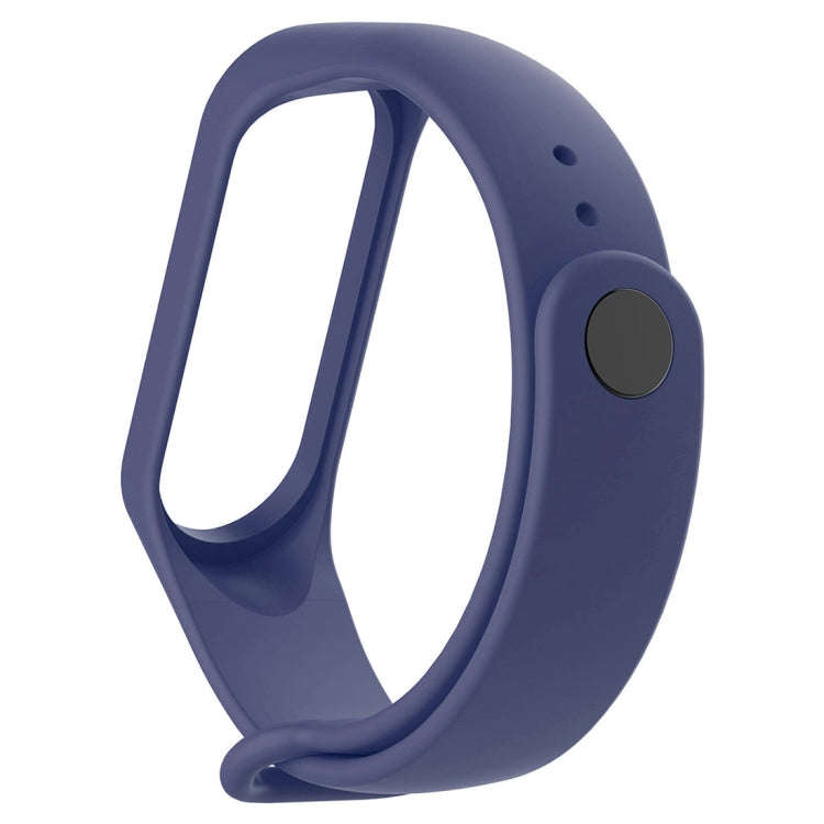 2 in 1 Silicone Watch Band with TPU Screen Film for Xiaomi Mi Band 3(Navy Blue)