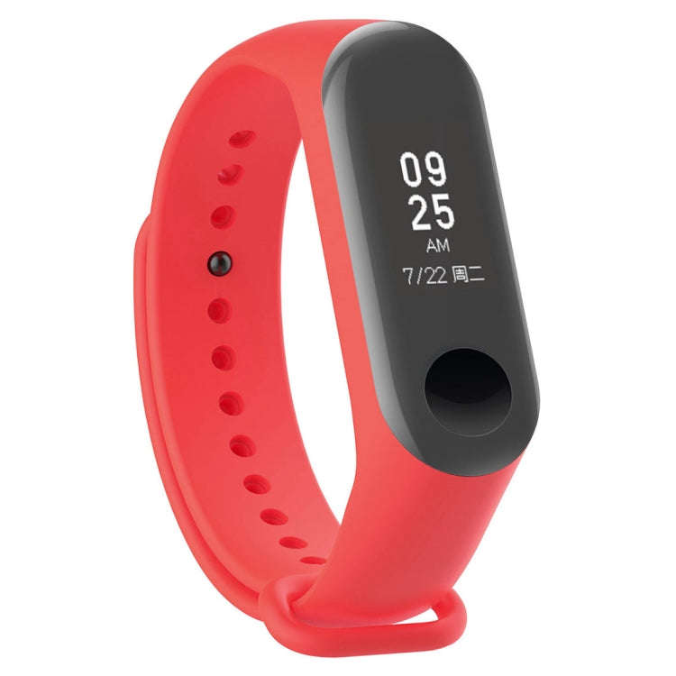 2 in 1 Silicone Watch Band with TPU Screen Film for Xiaomi Mi Band 3(Red)