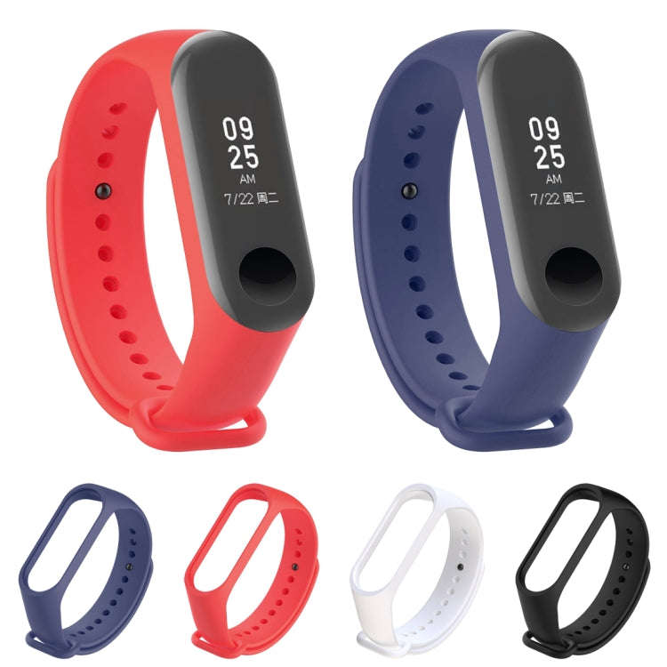 2 in 1 Silicone Watch Band with TPU Screen Film for Xiaomi Mi Band 3(Red)