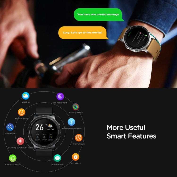 Zeblaze GTR2 1.28 inch Color Touch Screen Bluetooth 5.0 IP68 Waterproof Smart Watch, Support Slee...