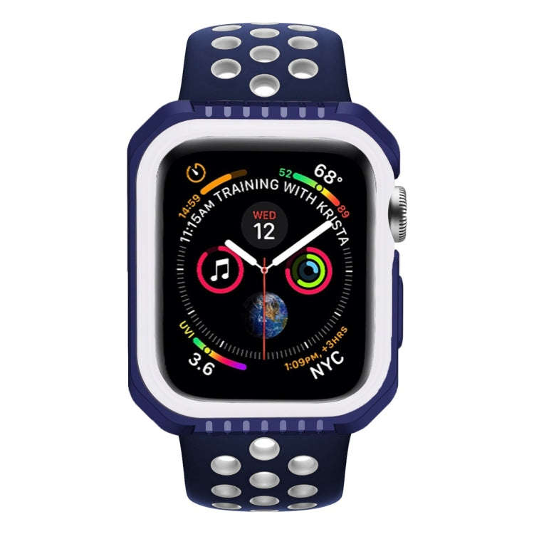 Smart Watch Shockproof Two Color Protective Case for Apple Watch Series 3 38mm(White Blue)