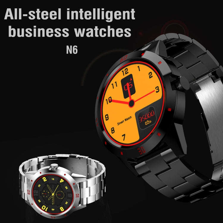N6 Smart Watch 1.3 inch TFT Screen MTK2502C Bluetooth4.0, Stainless Steel Watch Band, Support Hea...