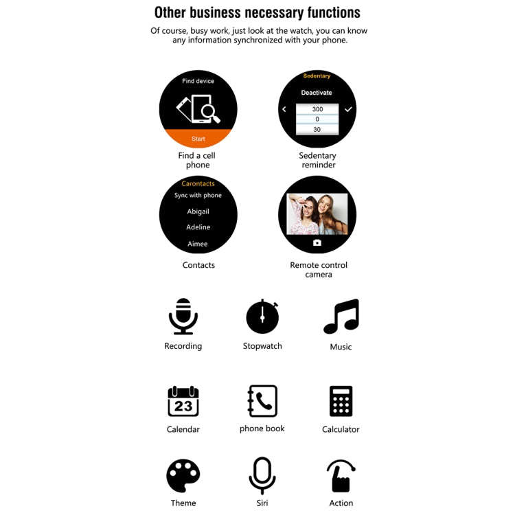 N6 Smart Watch 1.3 inch TFT Screen MTK2502C Bluetooth4.0, Stainless Steel Watch Band, Support Hea...