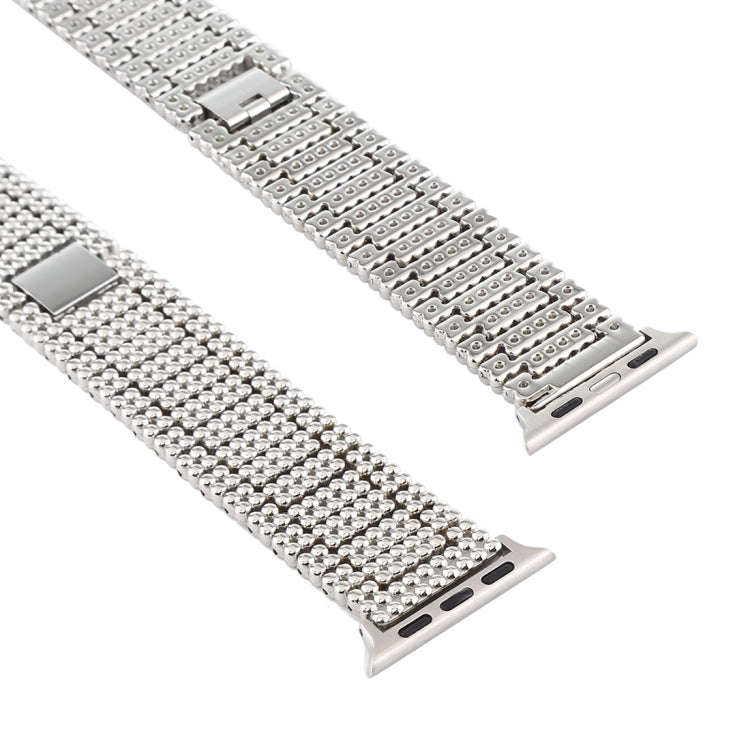 For Apple Watch Series 7 45mm / 6 & SE & 5 & 4 44mm / 3 & 2 & 1 42mm Nine Beads Stainless Steel W...