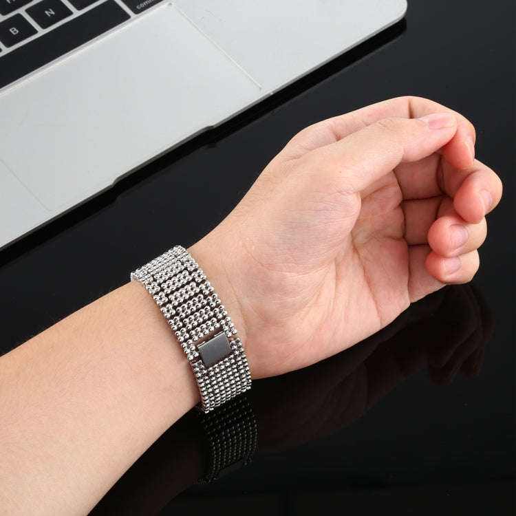 For Apple Watch Series 7 45mm / 6 & SE & 5 & 4 44mm / 3 & 2 & 1 42mm Nine Beads Stainless Steel W...
