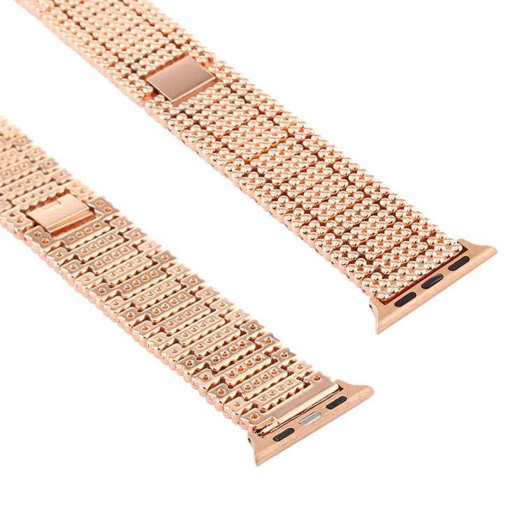For Apple Watch Series 7 41mm / 6 & SE & 5 & 4 40mm / 3 & 2 & 1 38mm Nine Beads Stainless Steel W...
