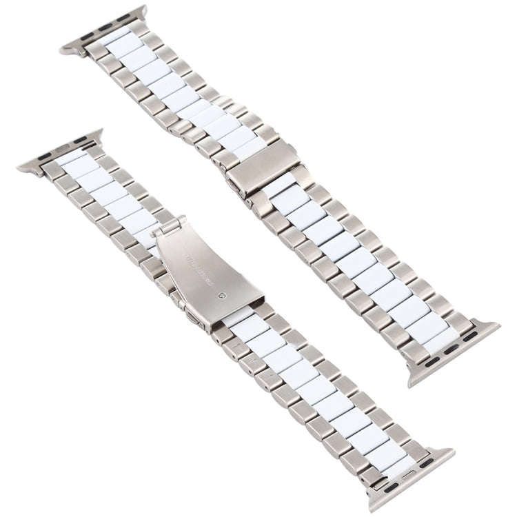 For Apple Watch Series 7 45mm / 6 & SE & 5 & 4 44mm / 3 & 2 & 1 42mm Stainless Steel Wrist Strap ...