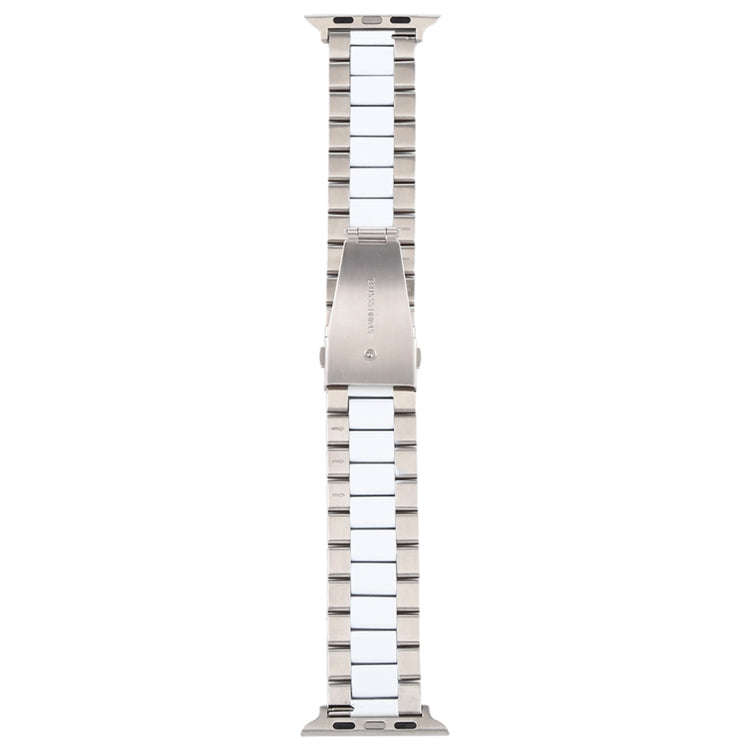 For Apple Watch Series 7 45mm / 6 & SE & 5 & 4 44mm / 3 & 2 & 1 42mm Stainless Steel Wrist Strap ...