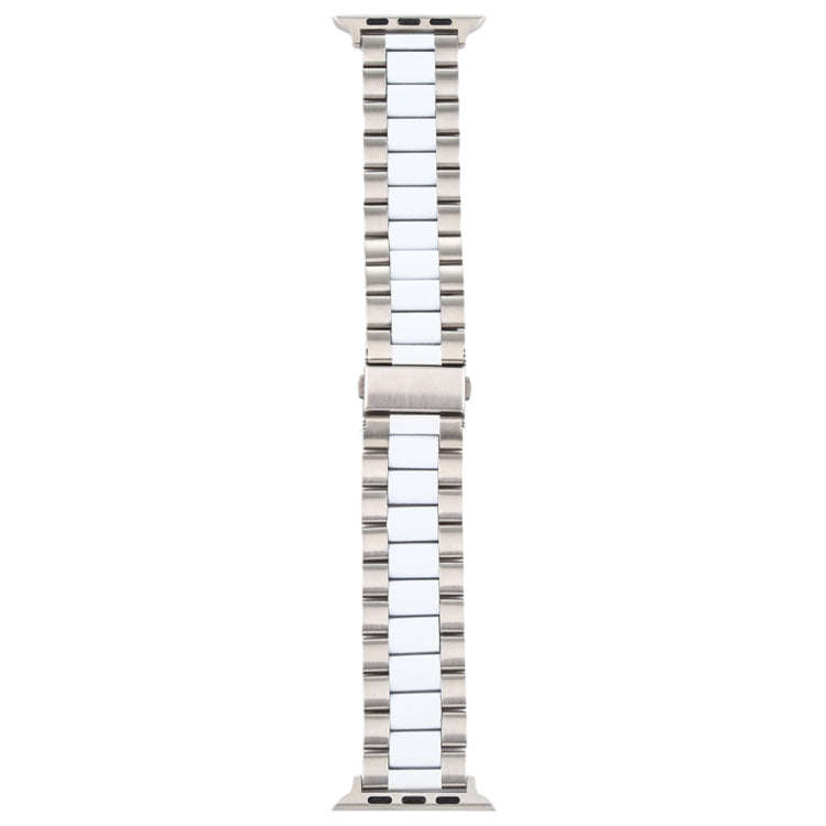 For Apple Watch Series 7 45mm / 6 & SE & 5 & 4 44mm / 3 & 2 & 1 42mm Stainless Steel Wrist Strap ...