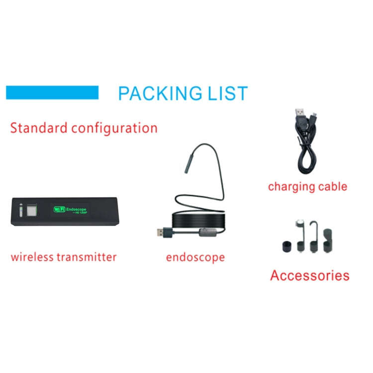 YPC110 8mm 2.0MP HD Camera WiFi Endoscope Snake Tube Inspection Camera with 8 LED, Waterproof IP6...
